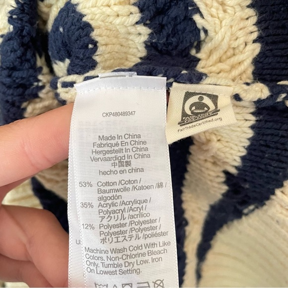 Madewell Cable-Knit Oversized Sweater in Stripe XXS - Picture 6 of 9